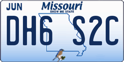 MO license plate DH6S2C