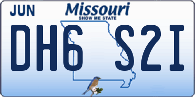 MO license plate DH6S2I