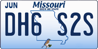 MO license plate DH6S2S
