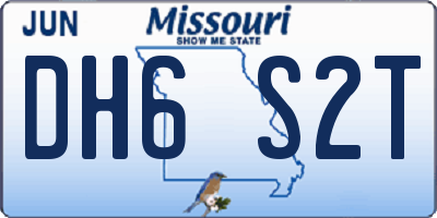 MO license plate DH6S2T