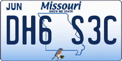 MO license plate DH6S3C