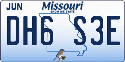MO license plate DH6S3E