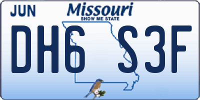 MO license plate DH6S3F