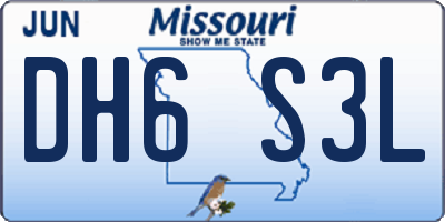 MO license plate DH6S3L