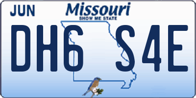 MO license plate DH6S4E