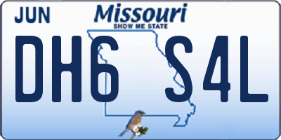 MO license plate DH6S4L
