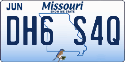 MO license plate DH6S4Q