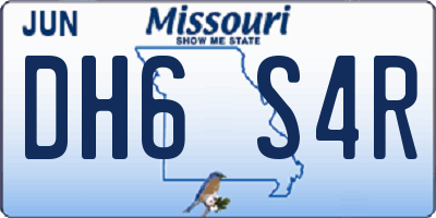 MO license plate DH6S4R