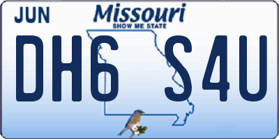 MO license plate DH6S4U