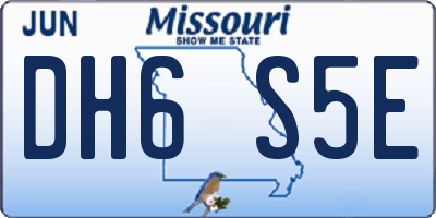 MO license plate DH6S5E