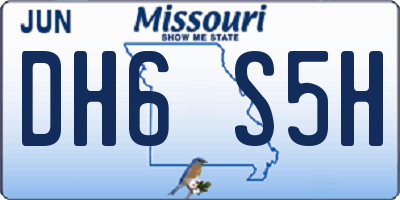 MO license plate DH6S5H