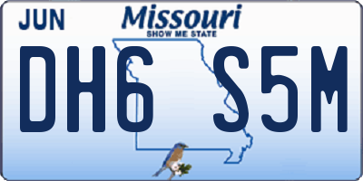 MO license plate DH6S5M