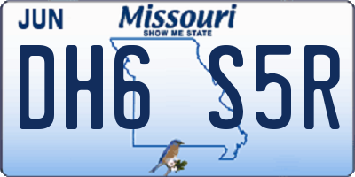 MO license plate DH6S5R