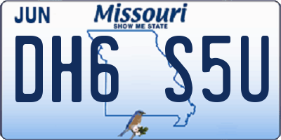 MO license plate DH6S5U