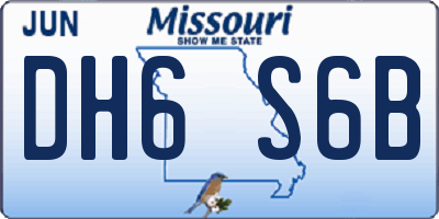 MO license plate DH6S6B