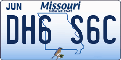 MO license plate DH6S6C