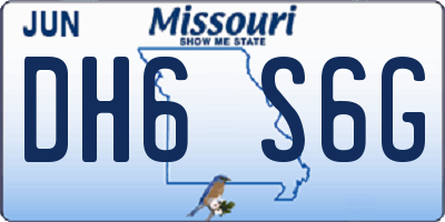 MO license plate DH6S6G