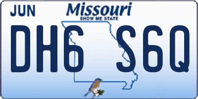 MO license plate DH6S6Q