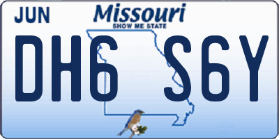 MO license plate DH6S6Y
