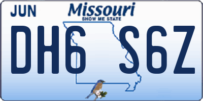 MO license plate DH6S6Z