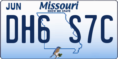 MO license plate DH6S7C
