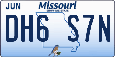 MO license plate DH6S7N