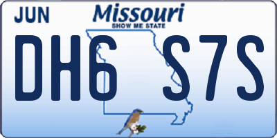 MO license plate DH6S7S
