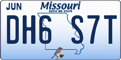 MO license plate DH6S7T