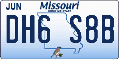 MO license plate DH6S8B