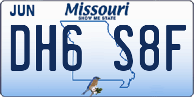 MO license plate DH6S8F