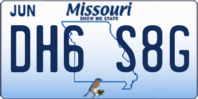 MO license plate DH6S8G