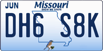 MO license plate DH6S8K