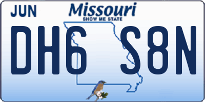 MO license plate DH6S8N