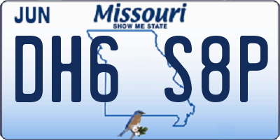 MO license plate DH6S8P