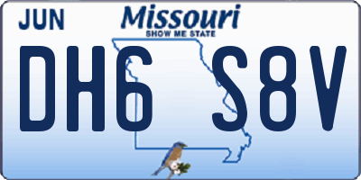 MO license plate DH6S8V