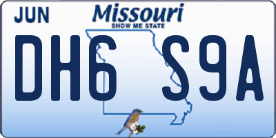 MO license plate DH6S9A