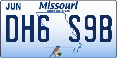 MO license plate DH6S9B