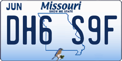 MO license plate DH6S9F