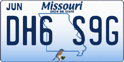 MO license plate DH6S9G