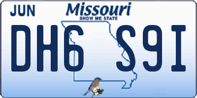 MO license plate DH6S9I