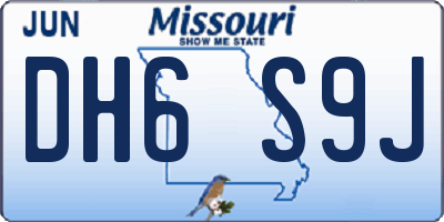 MO license plate DH6S9J