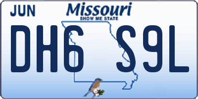 MO license plate DH6S9L