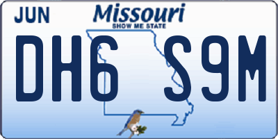 MO license plate DH6S9M