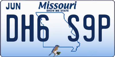 MO license plate DH6S9P