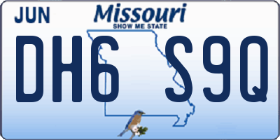 MO license plate DH6S9Q