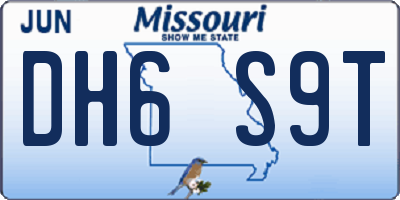 MO license plate DH6S9T
