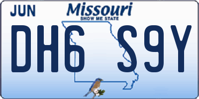 MO license plate DH6S9Y