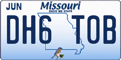 MO license plate DH6T0B