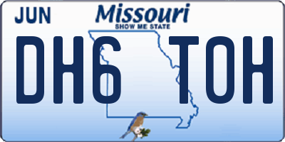 MO license plate DH6T0H