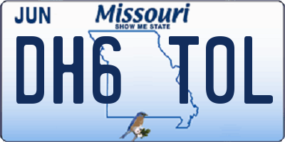 MO license plate DH6T0L